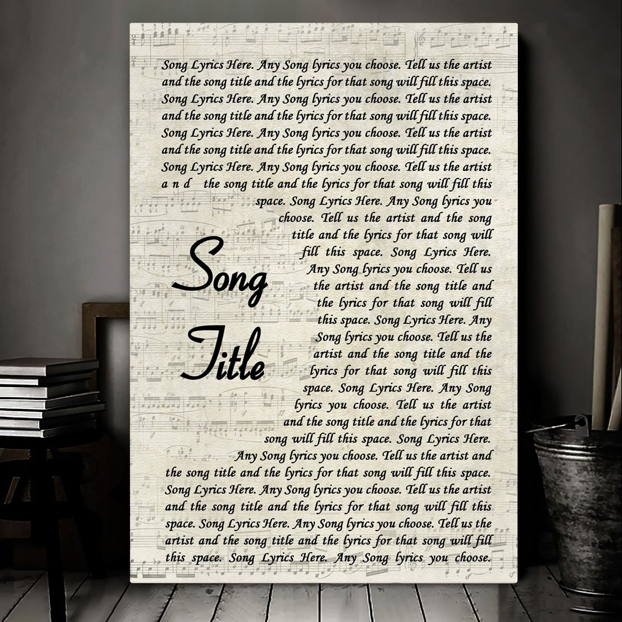 Personalized Wall Art With Song Lyrics, Music Canvas Art, Wedding Gifts