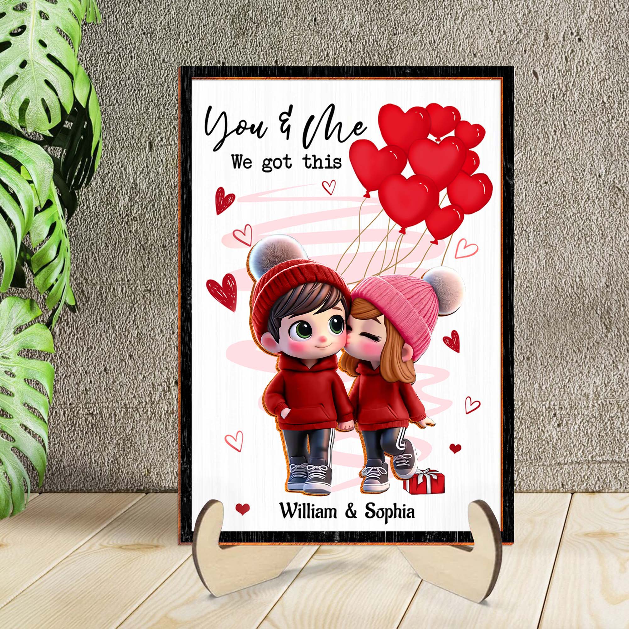 You And Me We Got This Personalized Wood Sign, Valentine Gift For Couple