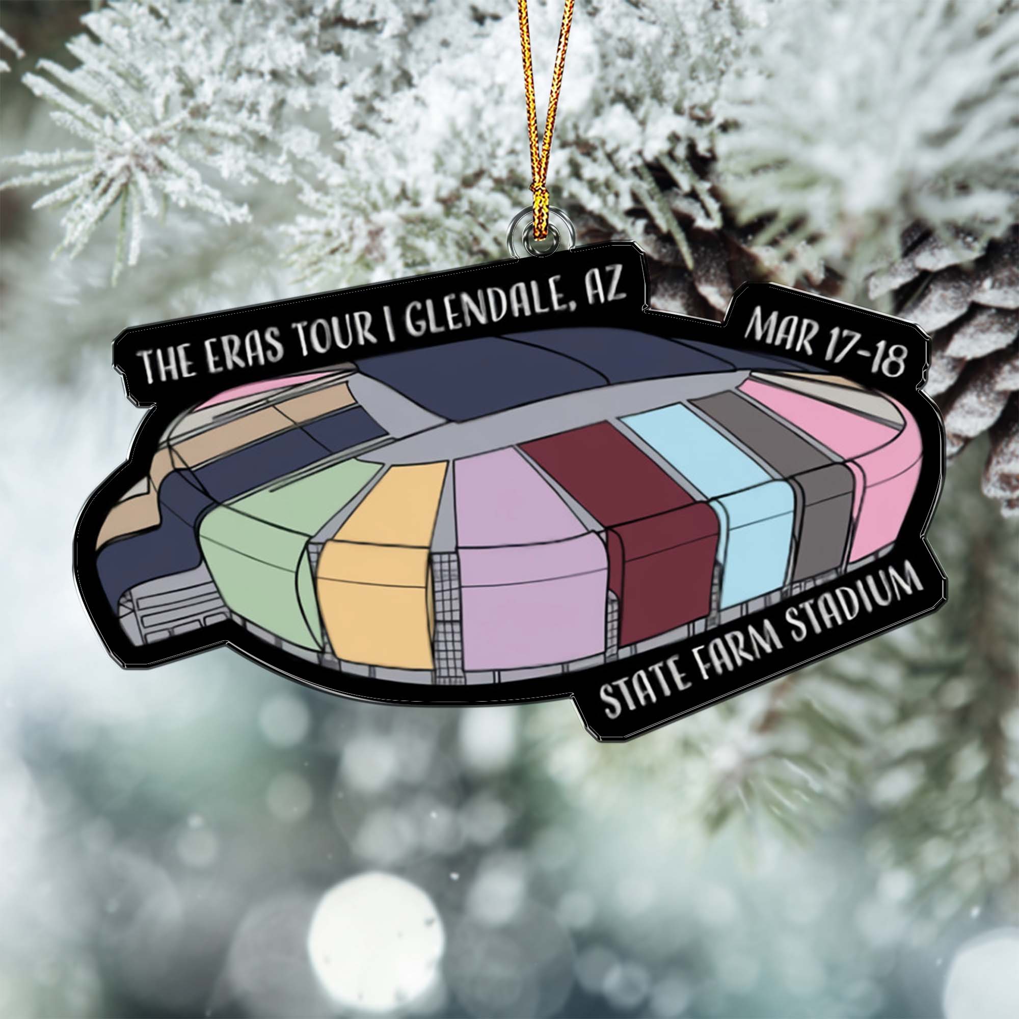 The Eras Tour Glendale AZ Stadium Personalized Acrylic Christmas Ornament, Gift For Swifties