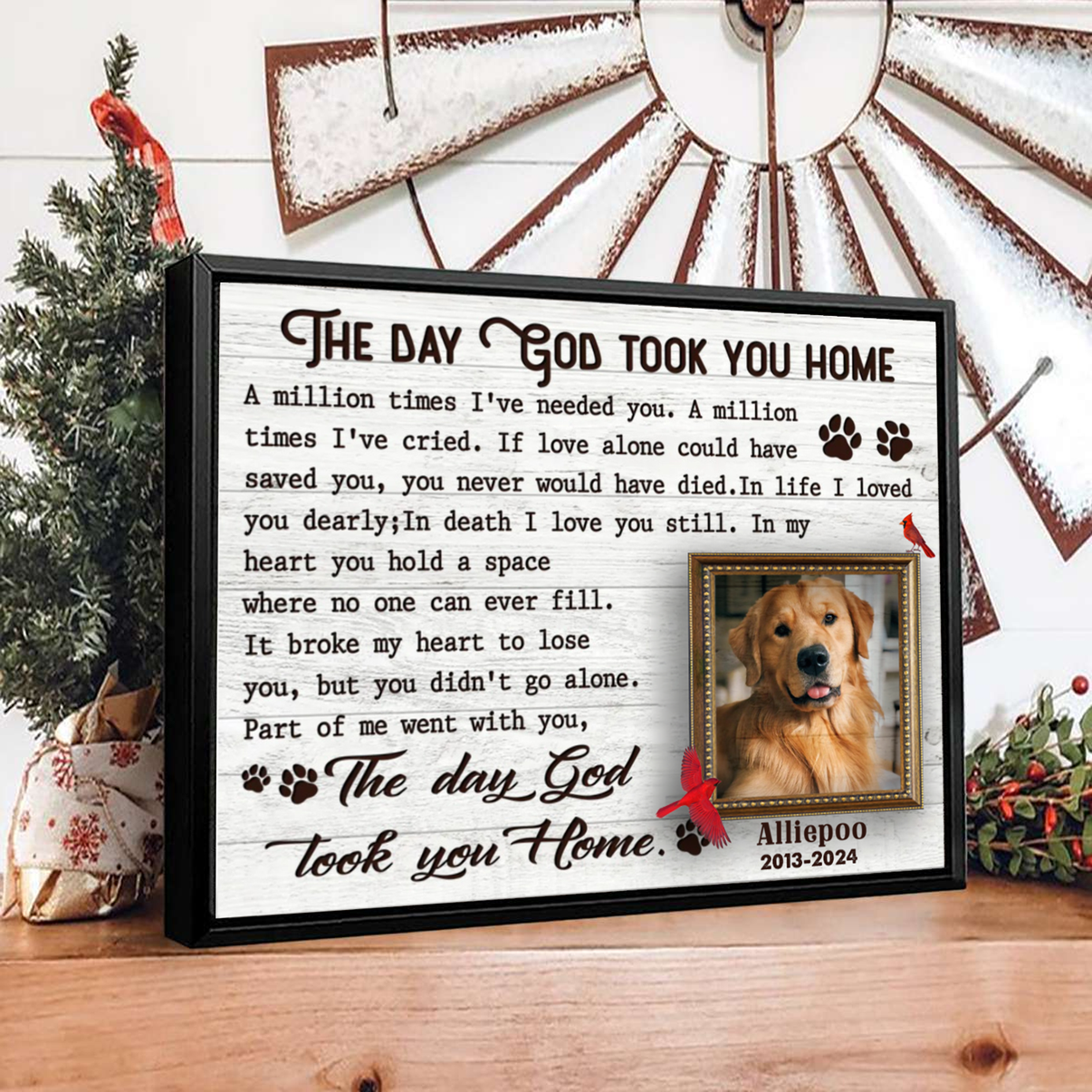 The Day God Took You Home Custom Photo Memorial Canvas Wall Art, Gifts ...