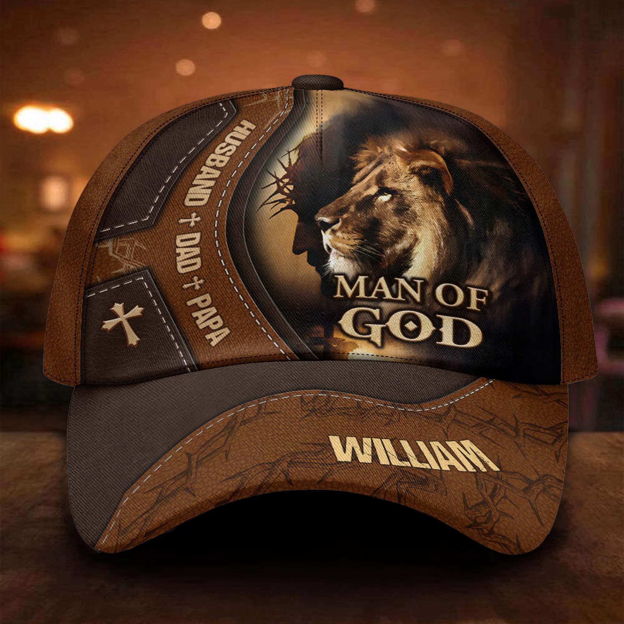 Man Of God Husband Dad Papa Classic Cap, Christian Baseball Cap, Christian Gifts For Men, Cap For Men, Unique Mens Hats