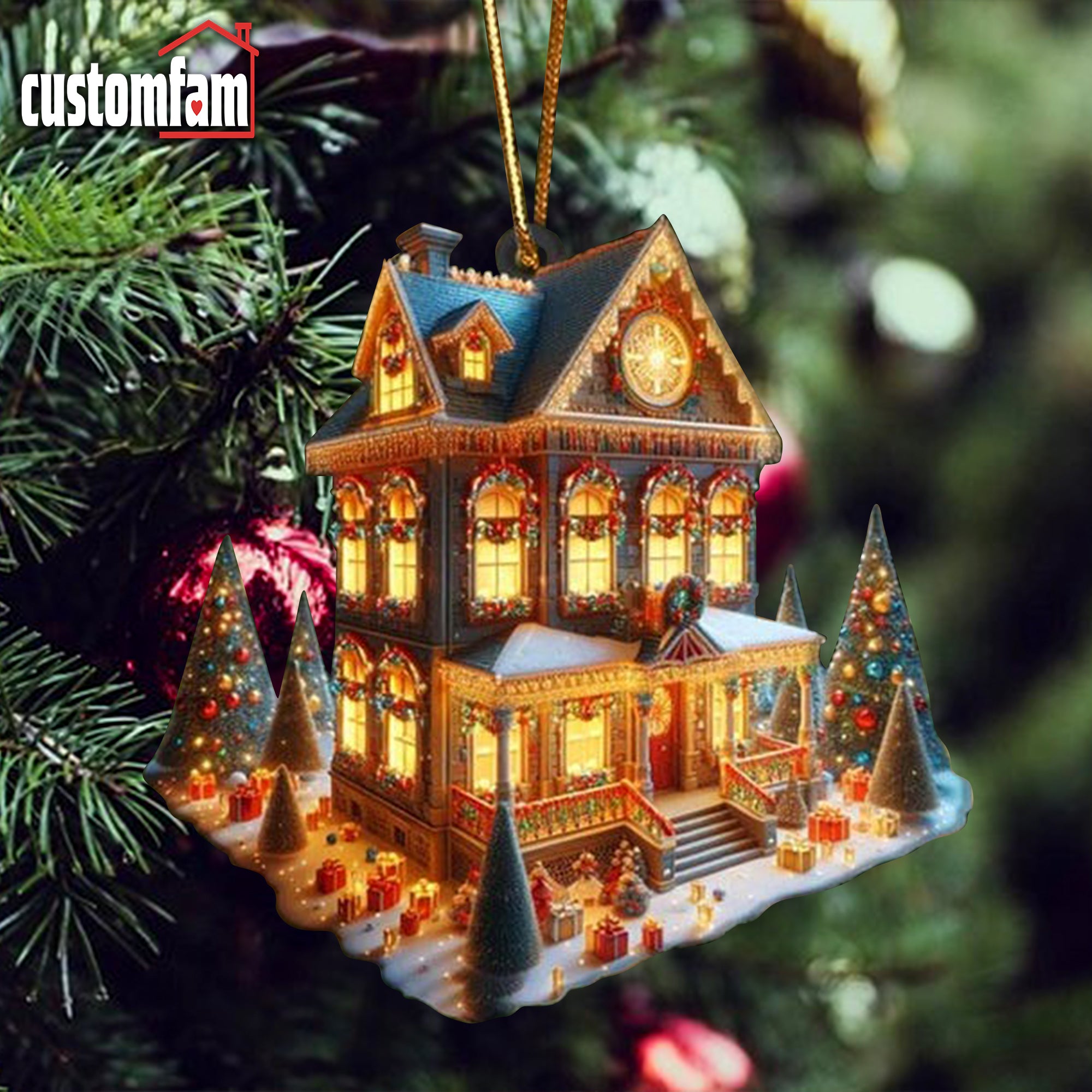 Cozy House, Wooden House Ornament, Christmas Gift