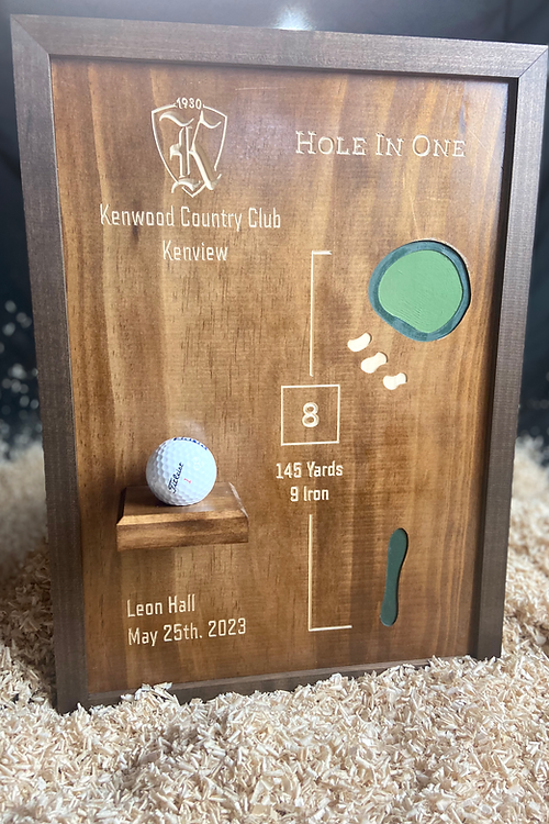 Hole In One Custom Golf Course Map, Golf Art, Golf Wood Sign, Gifts For Golf Lovers