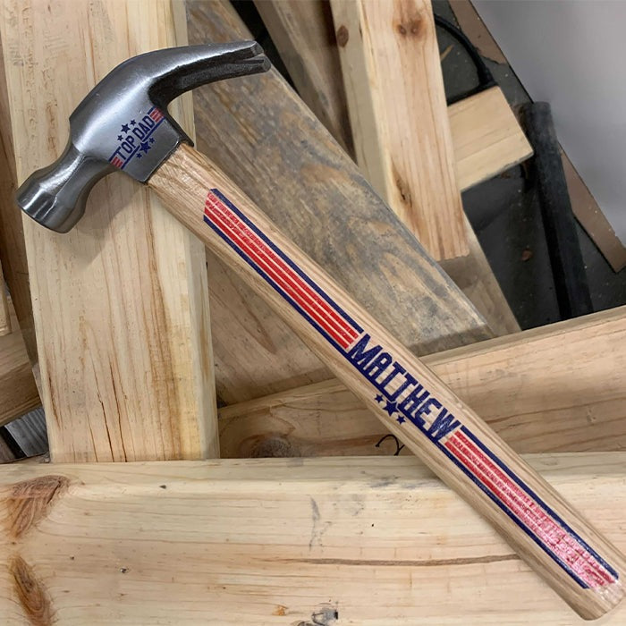 Top Dad Laser Engraved Personalized Hammers, Father's Day Gifts