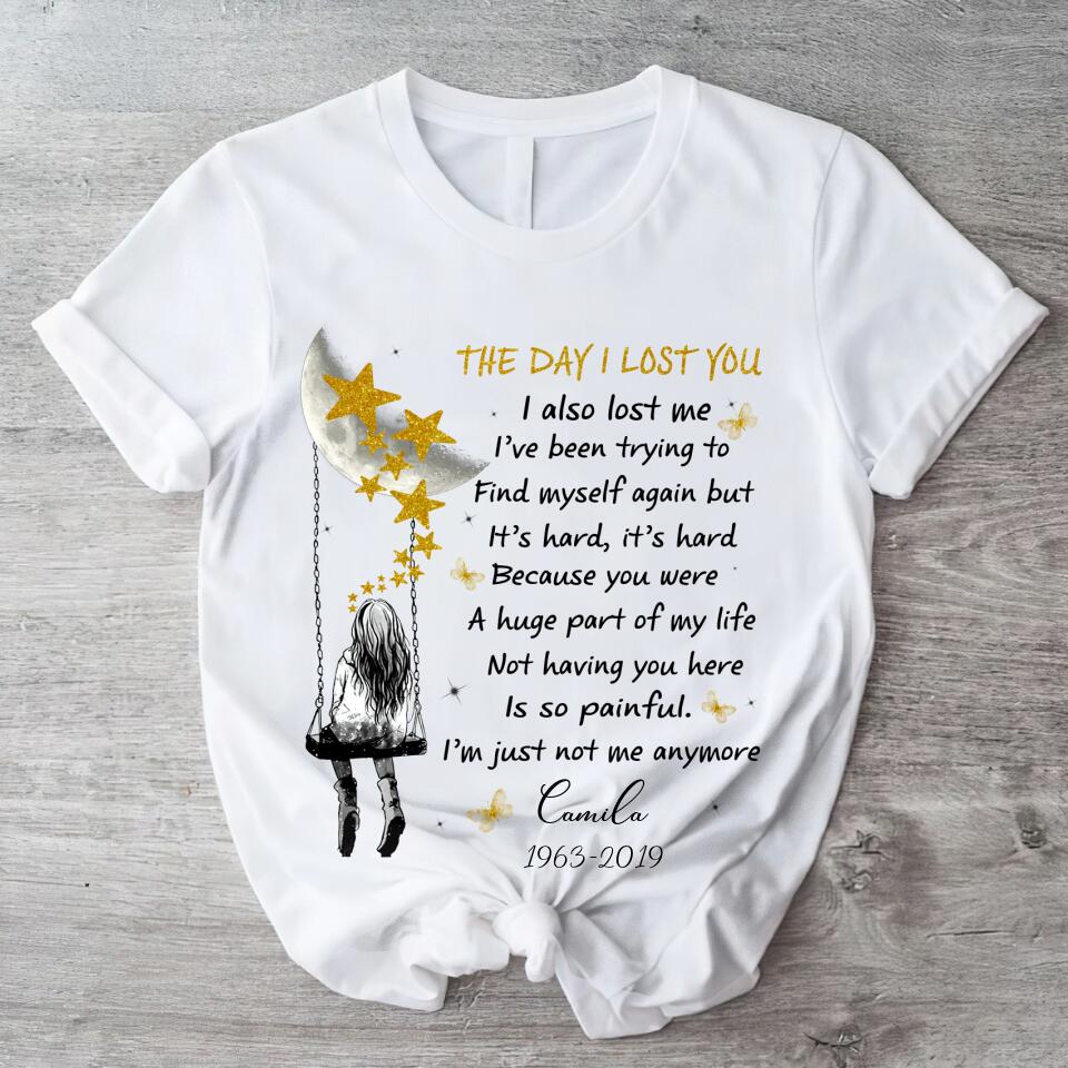 The Day I Lost You I Also Lost Me Personalized Shirt My love in Heaven TS-XA-NTT-73