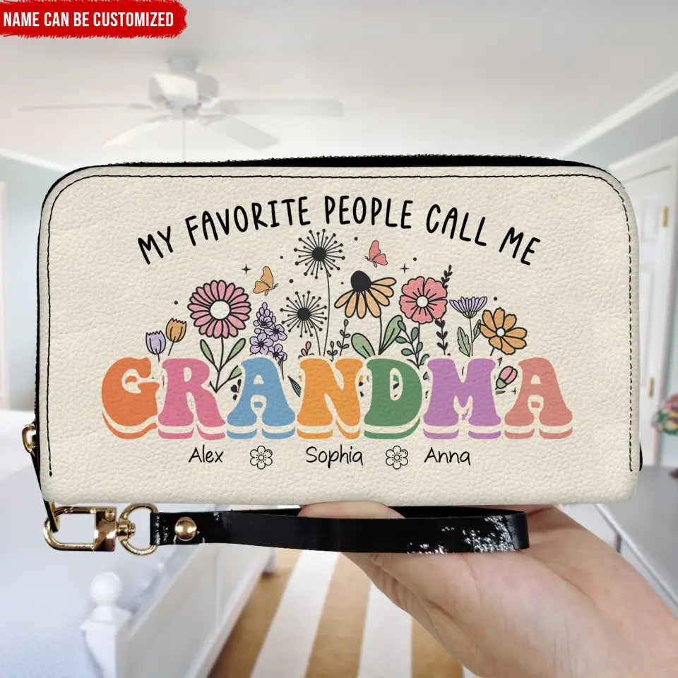 My Favorite People Call Me Mommy Personalized Leather Wallet, Mother's Day Gift, Gift For Mom