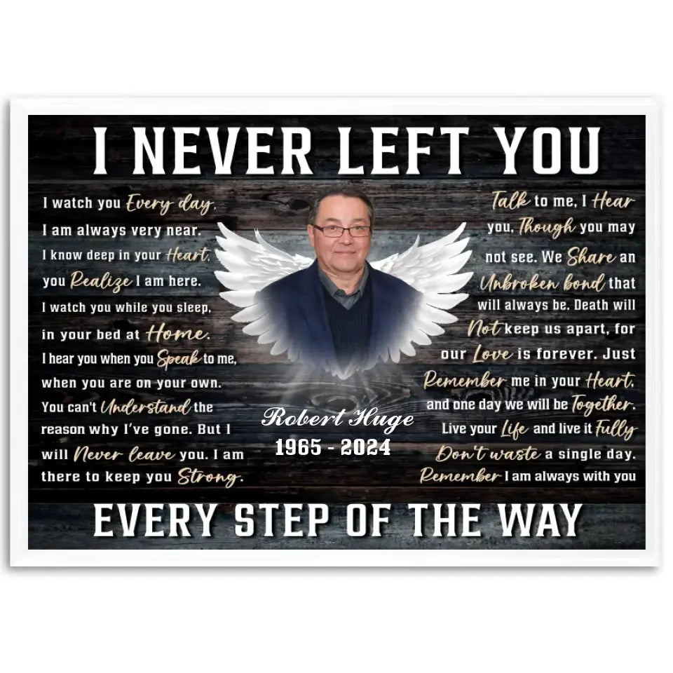 Personalized Canvas Prints, Memorial Gifts, Loss Of Dad Remembrance Gifts, I Never Left You Canvas