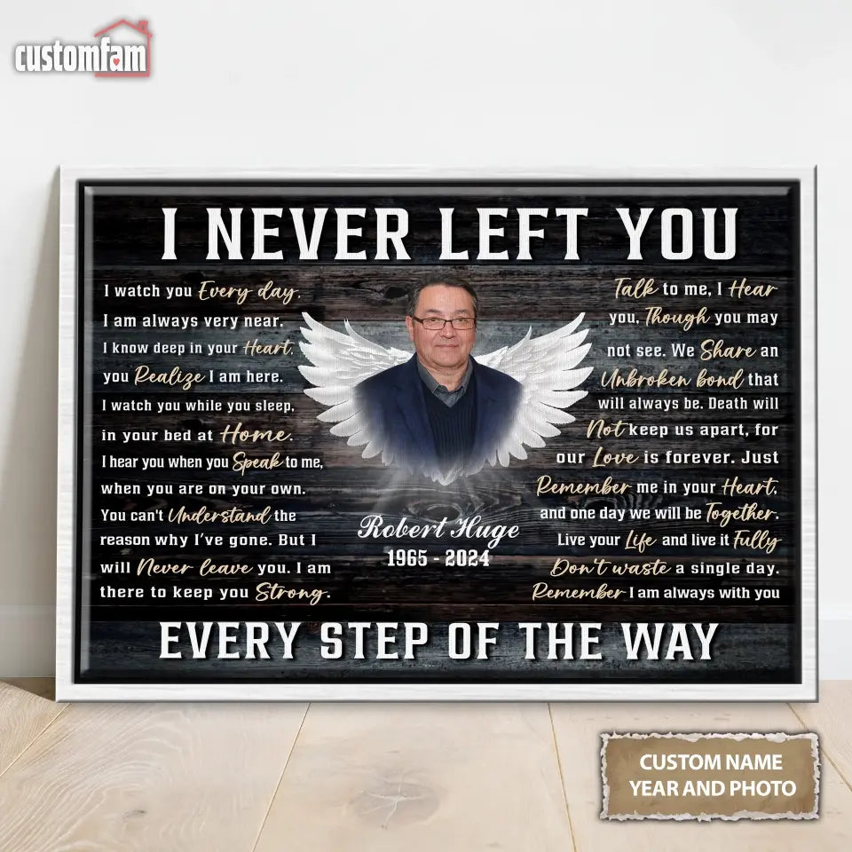 Personalized Canvas Prints, Memorial Gifts, Loss Of Dad Remembrance Gifts, I Never Left You Canvas