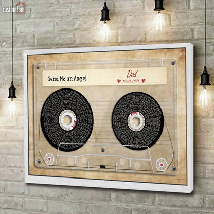 Custom Song Lyrics Poster Canvas Wall Art, Perfect Song Chords Couple One Year Anniversary Vinyl Record, Gifts For Him