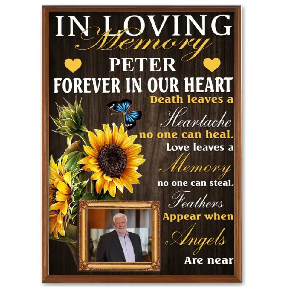 In Loving Memory Personalized Photo Canvas Prints, Loss Of Dad Mom Remembrance Gifts, Memorial Gifts, Gifts For Dad