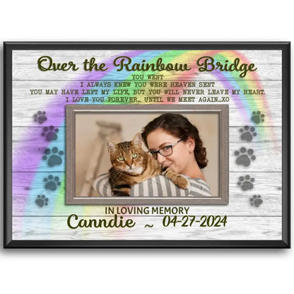 Personalized Memorial Canvas Prints Gift, Gift For Someone Who Lost A Pet Over The Rainbow Bridge, Canvas Wall Art Decor
