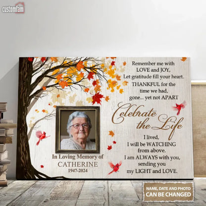 Personalized Photo Canvas Prints A Memorial Gift Customized Sympathy Gift For Loss of Mother or Wife, In Loving Memory Gift