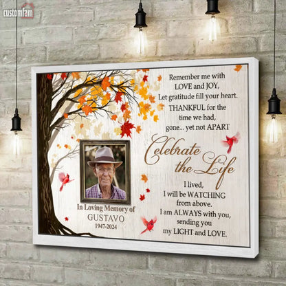 Personalized Photo Canvas Prints A Memorial Gift Customized Sympathy Gift For Loss of Grandpa or Husband, In Loving Memory Gift