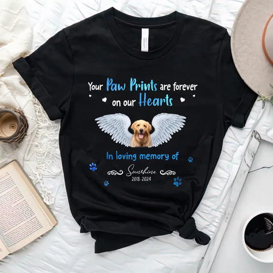 Your Paw Prints Are Forever On Our Hearts Personalized T-Shirt, Gift For Pet Lovers, Dog Shirt, Dog Lover Gifts