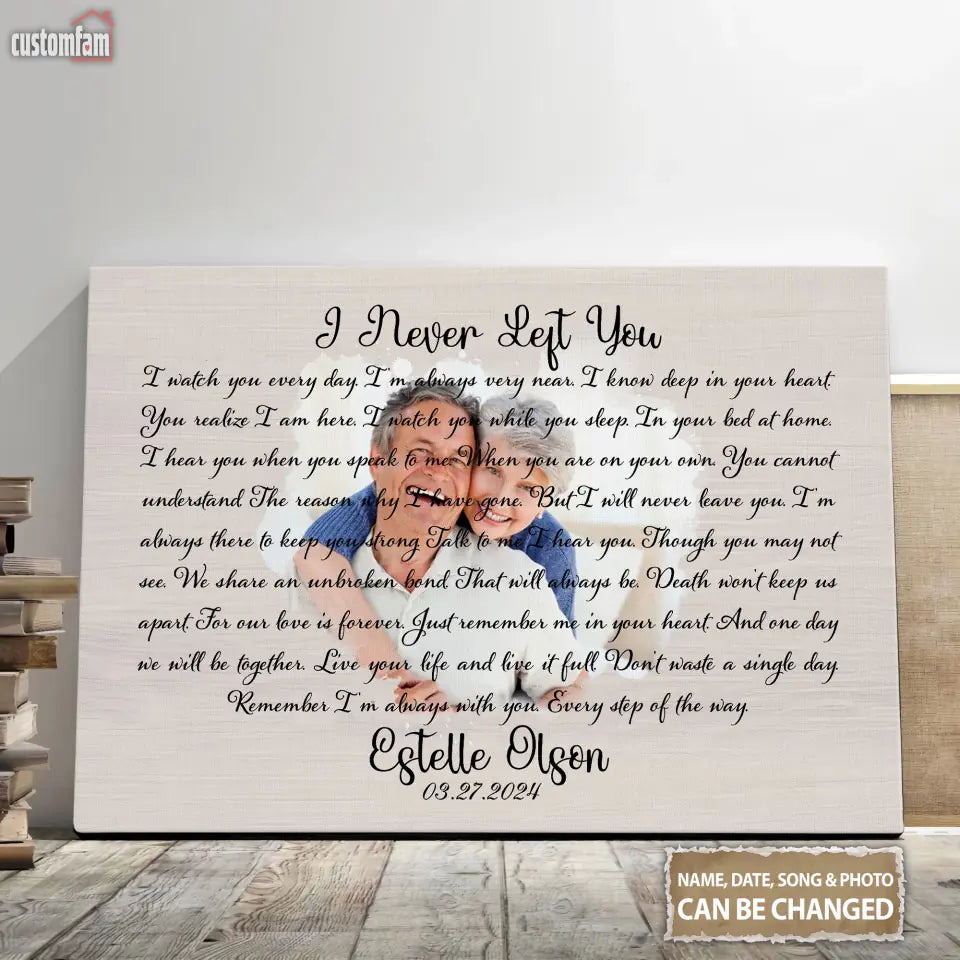 I Never Left You Personalized Canvas Prints, Memorial Gifts For Dad, Father's Day Gifts