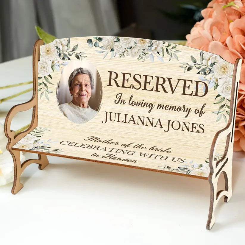 Celebrating In Heaven Personalized Photo Memorial Bench