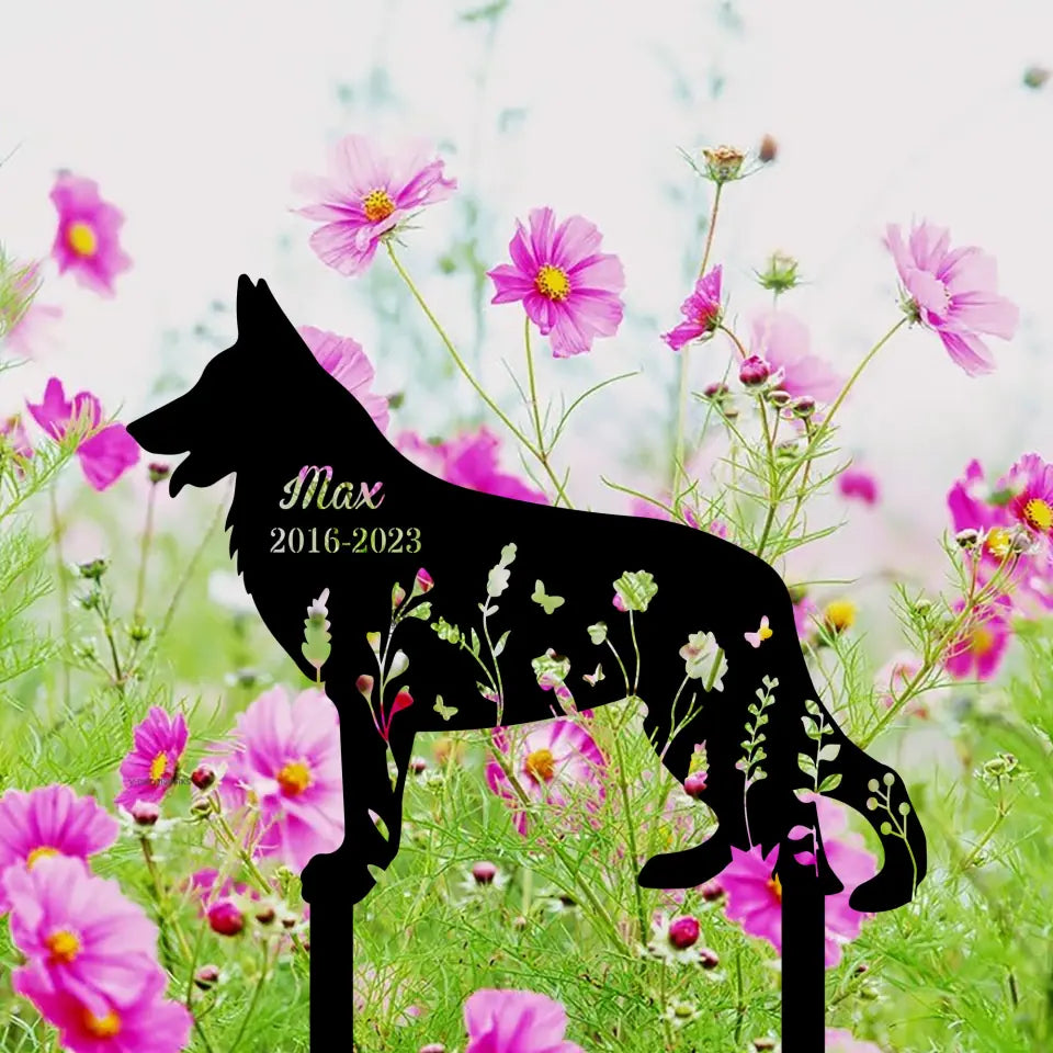 Personalized German Shepherd Dog Memorial Stake, Remembrance Stake, Gift For Pet Lovers