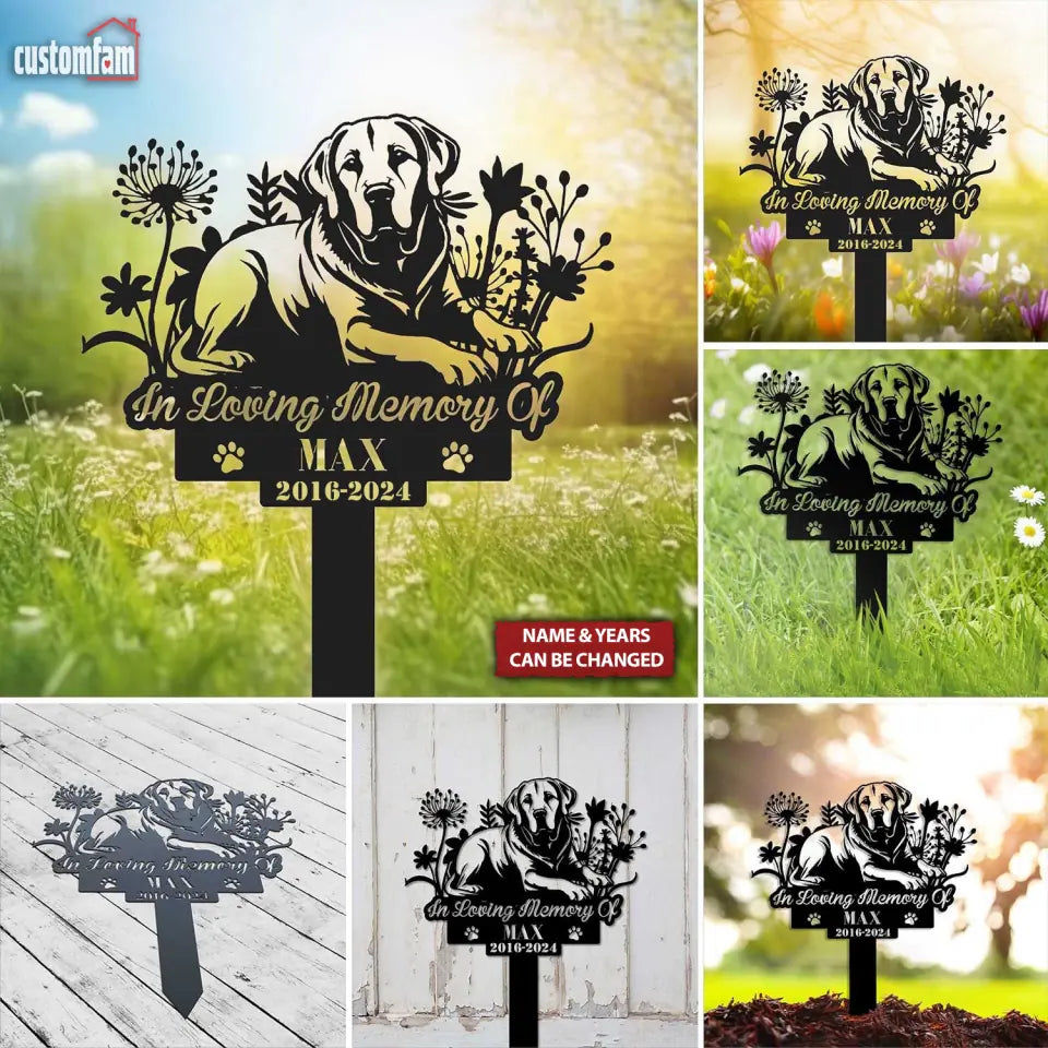 Personalized Labrador Retriever Dog Memorial Stake, Pet Grave Marker, Gift For Pet Lovers