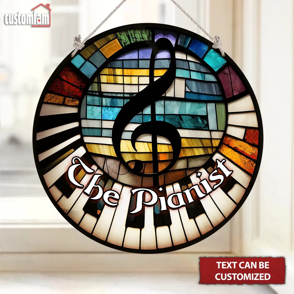 Personalized Colorful Musical Notes Acrylic Suncatcher, Outdoor Decora ...