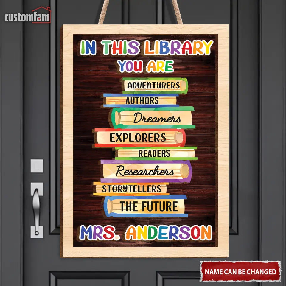 In This Library You Are Positive Affirmations 2 Layered Wooden Sign, Gift For Librarians, Back To School Gift