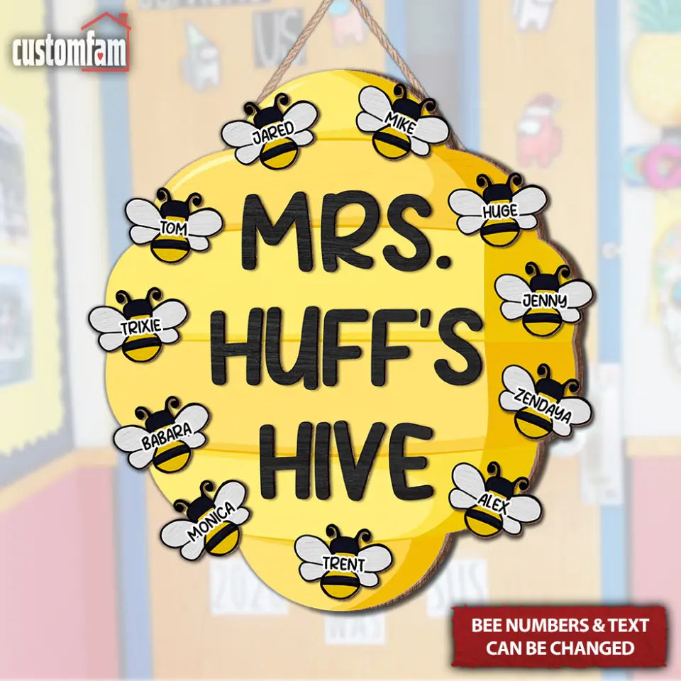 Personalized Beehive 3D Teacher Door Hanger, Teacher Appreciation Gifts, Back To School Gift