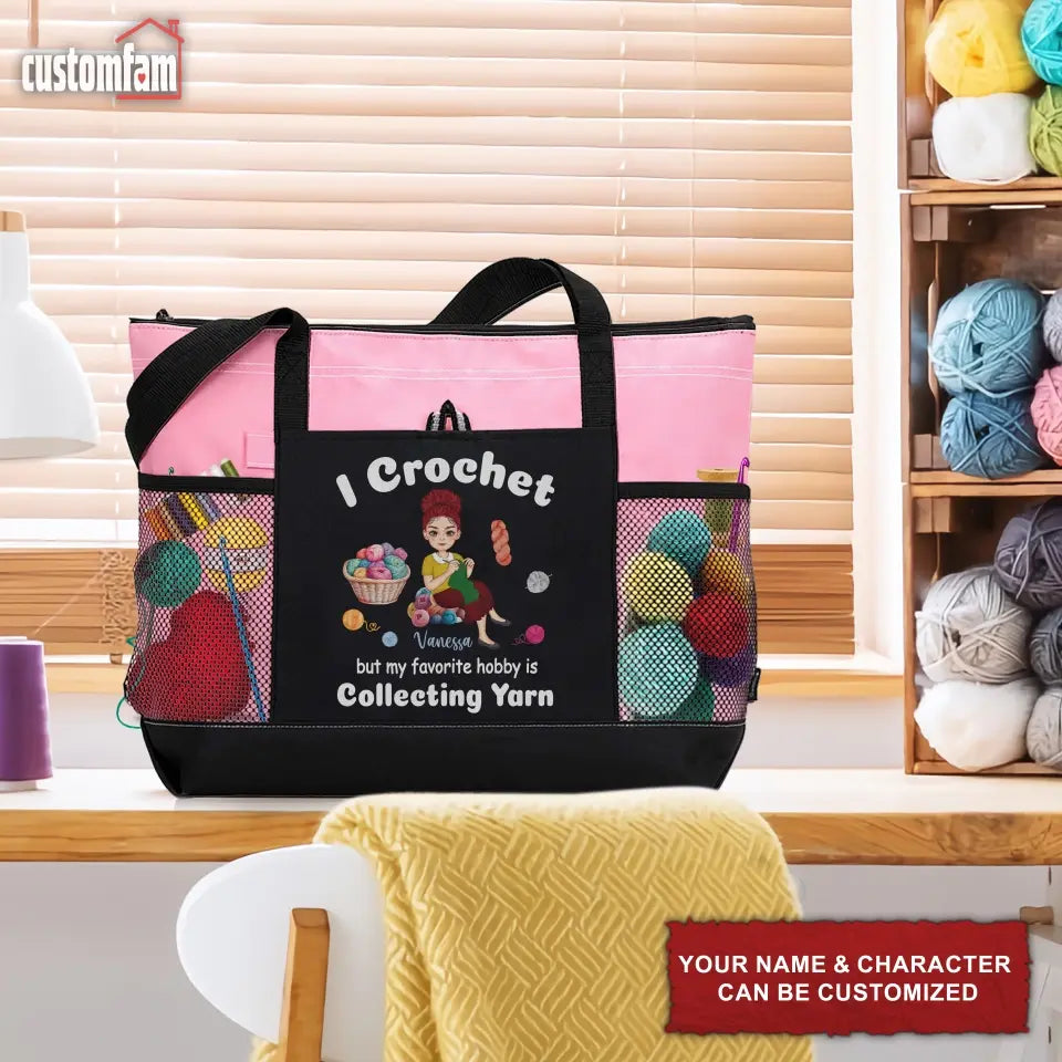 I Crochet But My Favorite Hobby Is Collecting Yarn Personalized Tote Bag, Crochet Lover Gift