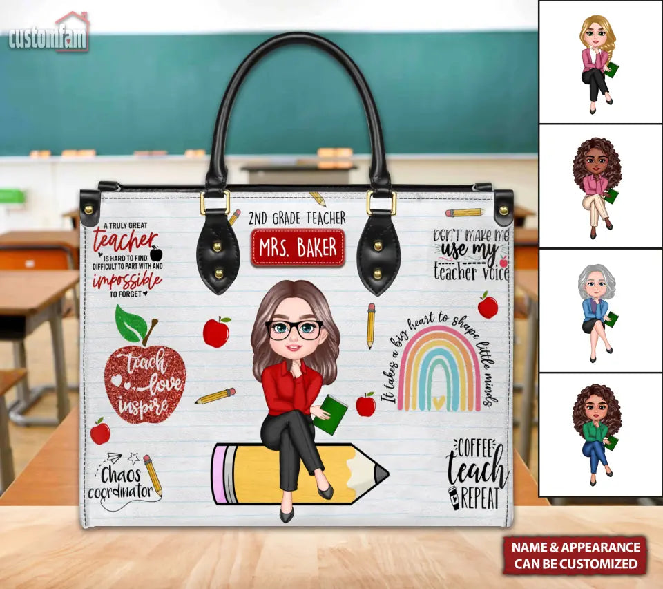 Teach Love InspireCustom Elementary Teacher Bag, Teacher Appreciation Gifts