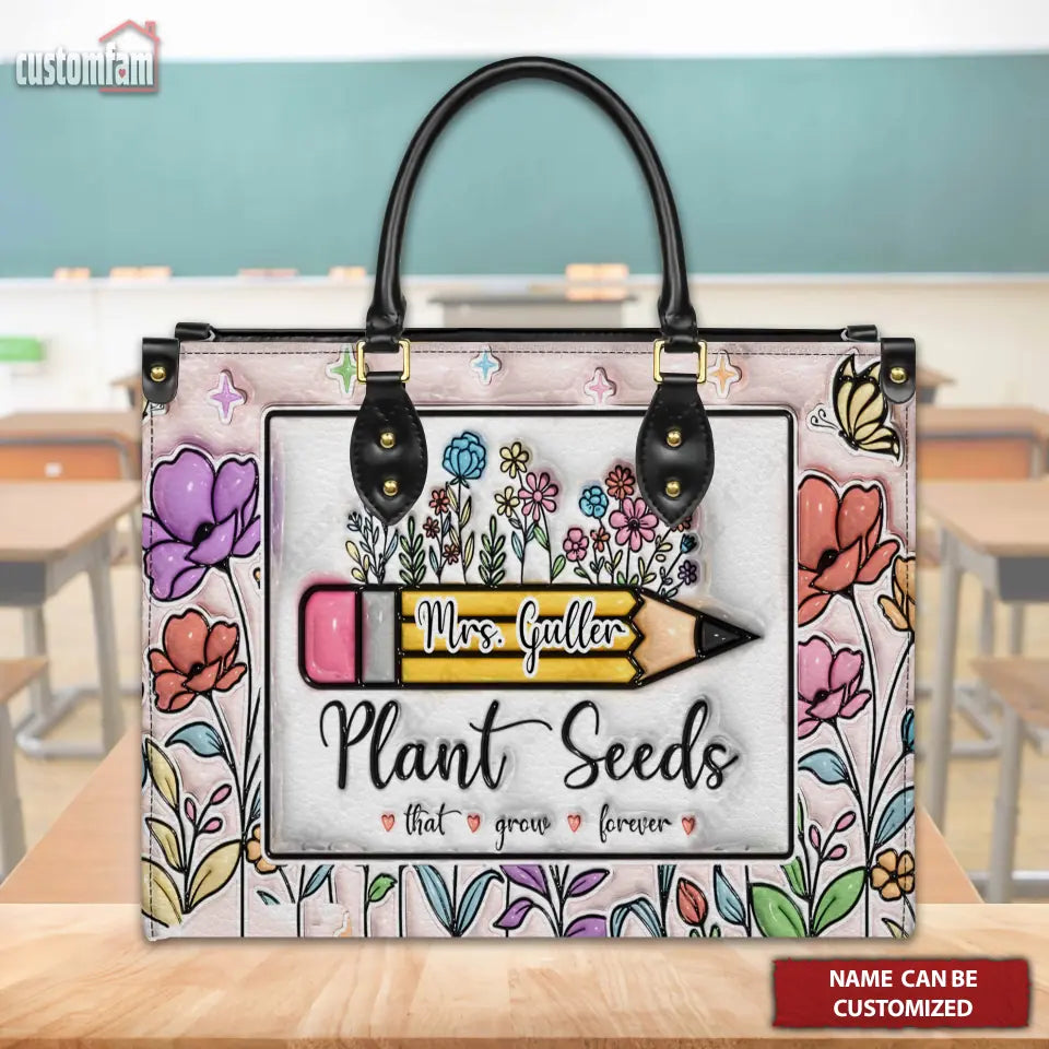 Plant Seeds Custom Elementary Teacher Bag, Teacher Appreciation Gifts