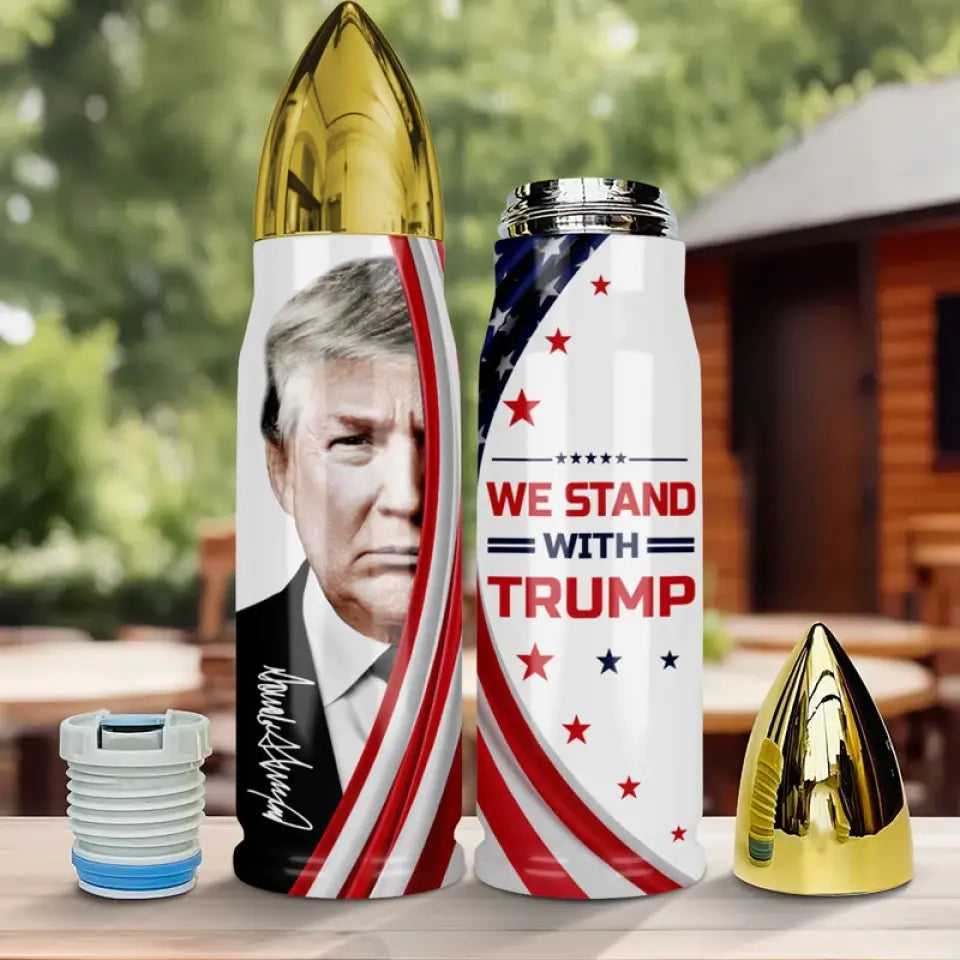 I Stand With Trump2024 Stainless Steel Tumbler, Gift For Family