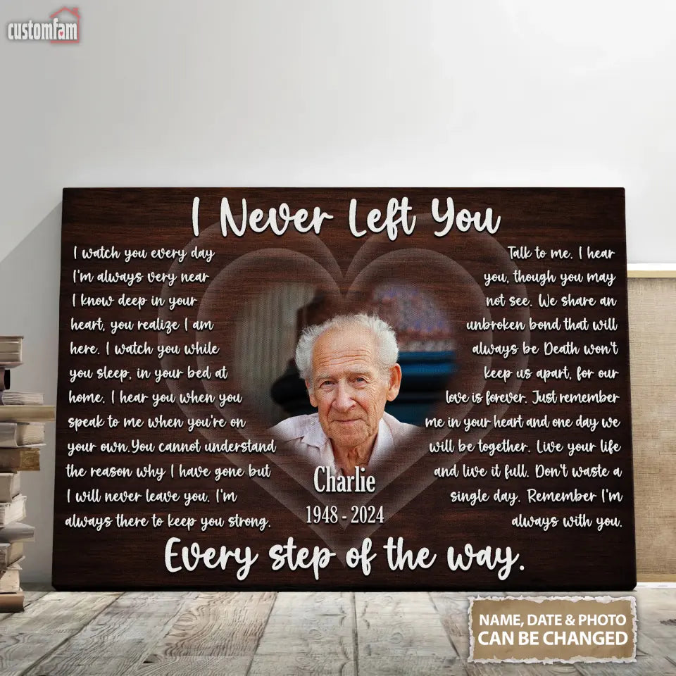 I Never Left You Personalized Memorial Canvas Prints, Remembrance Gifts For Loss Of Father