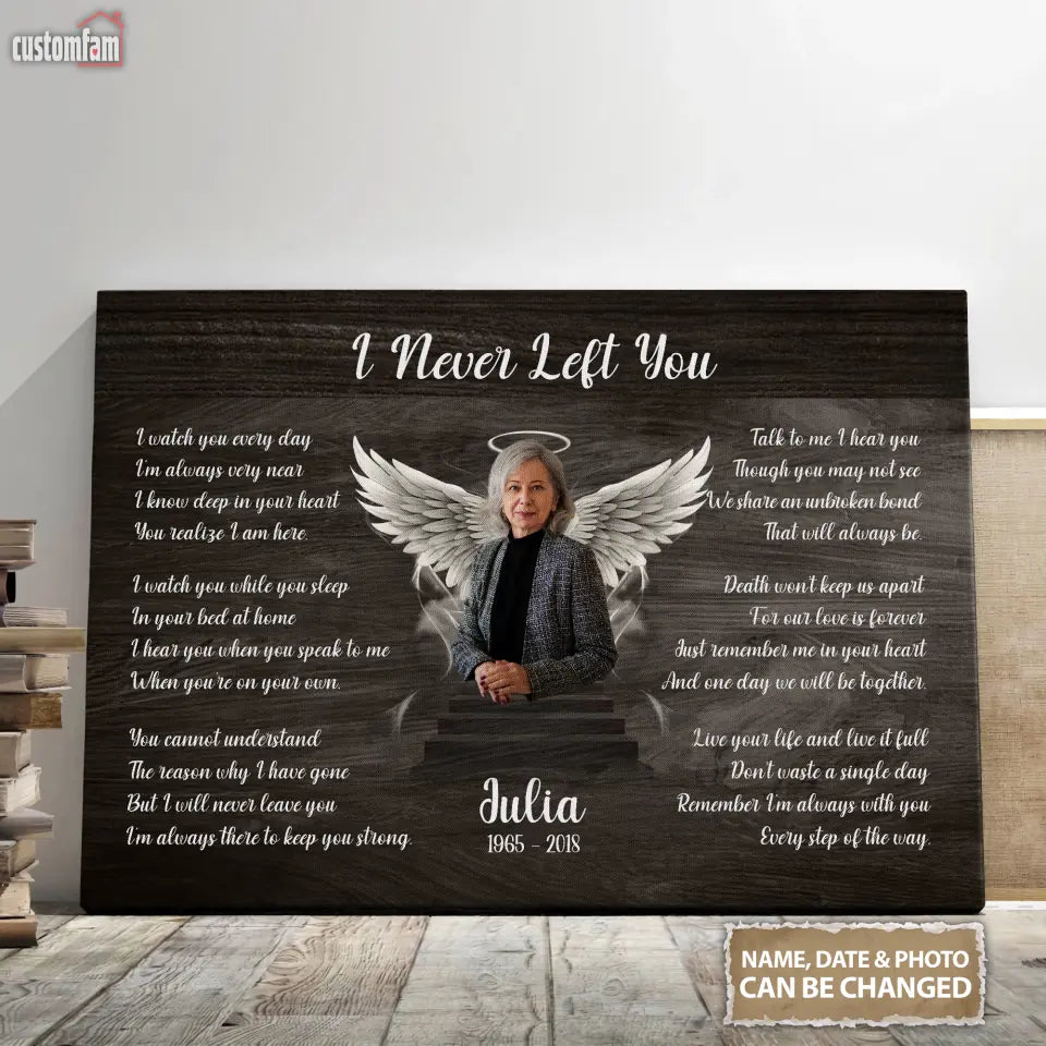 I Never Left You Memorial Canvas Prints, Fathers Day In Heaven Sympathy Gifts