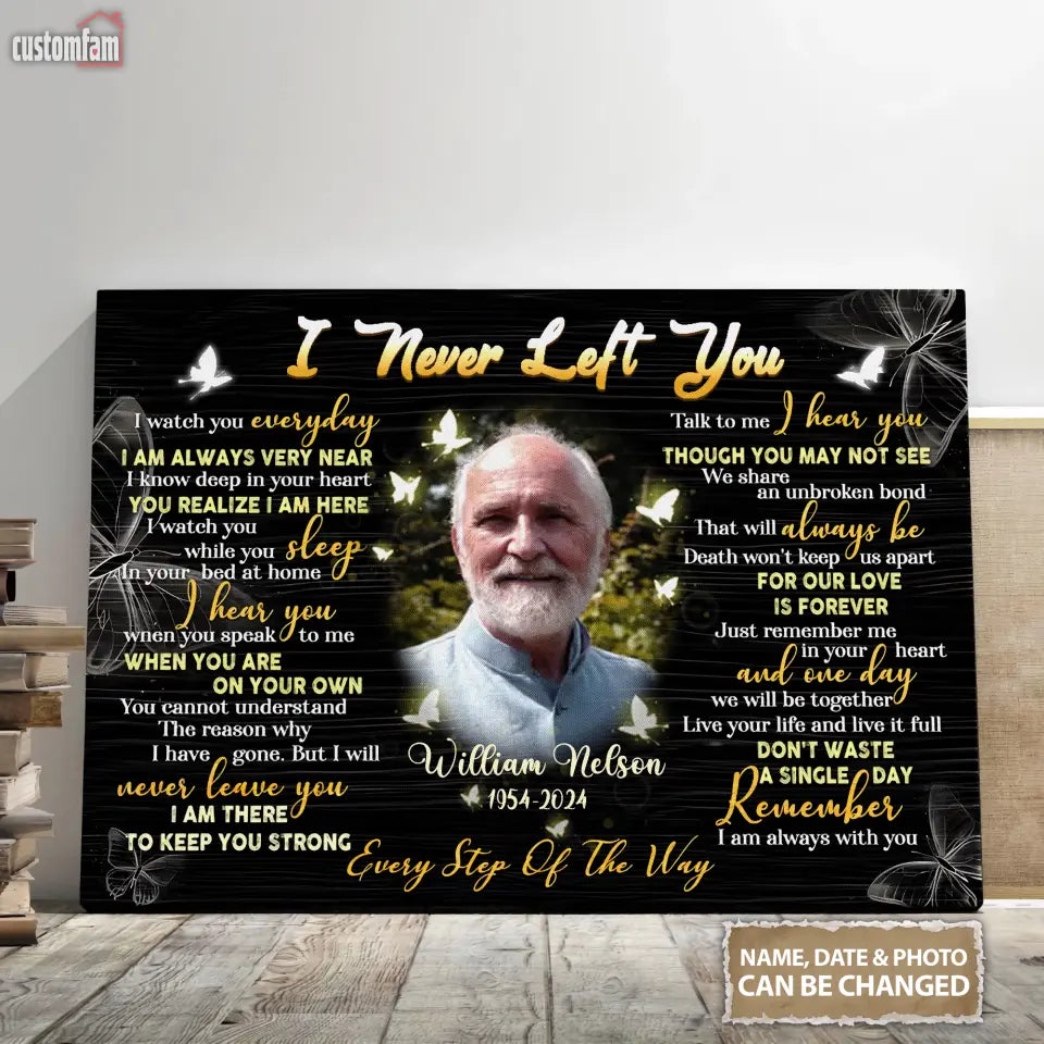 I Never Left You Memorial Canvas Prints, Personalized Sympathy Gifts, Memorial Gifts