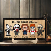 In This House We Horror Scary Movies Halloween 2 Layered Frame Wooden Sign, Christmas In July