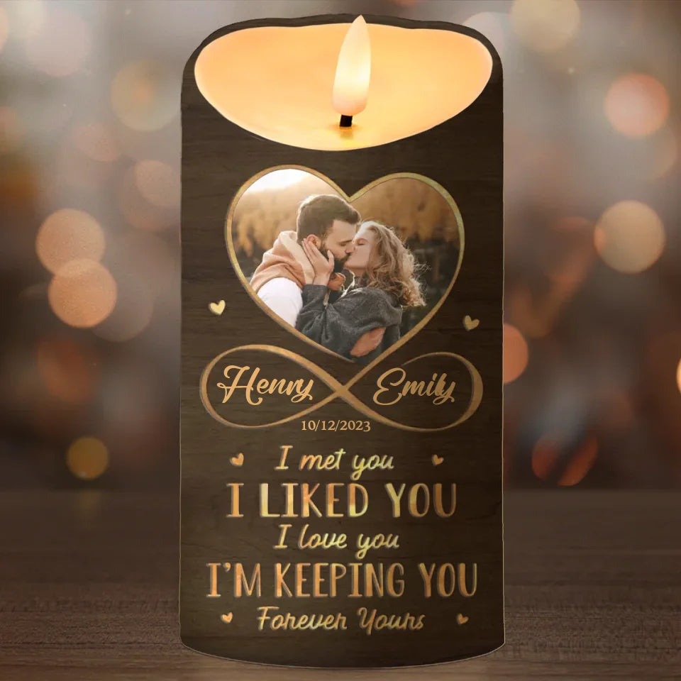 Personalized Flameless LED Candle, Flameless Candles, Anniversary Gift For Couple