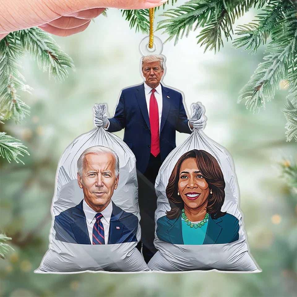 Trump2024 Funny Election Acrylic Ornament, Funny Political Christmas Gift, Christmas Decor