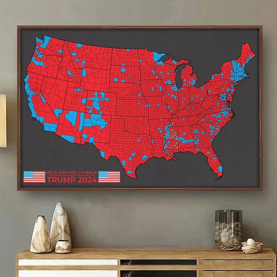 Trump2024 US Election Canvas Wall Art, Gift For Conservative Supporters, Patriotic Gifts