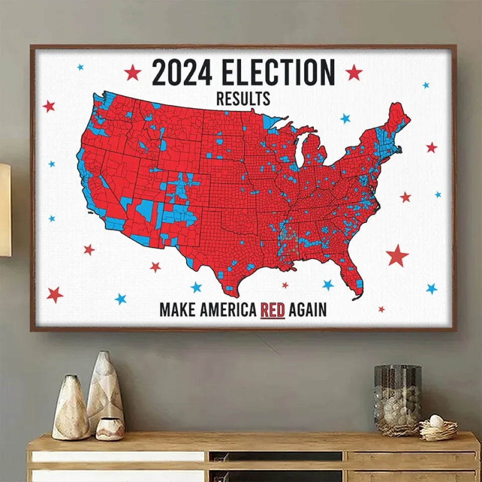 Make America Red Again Trump2024 Canvas Wall Art, Gift For Conservative Supporters, Patriotic Gifts