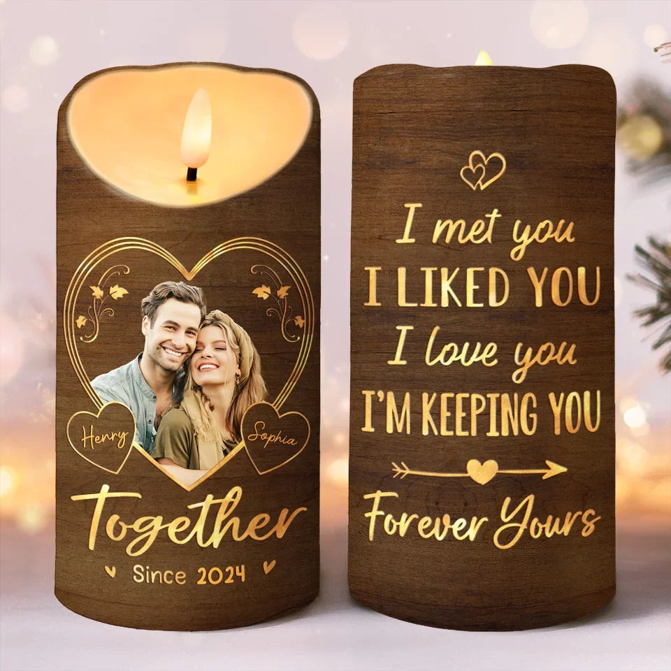 I Met You I Liked You Flameless LED Candle, Flameless Candles, Anniversary Gift For Couple