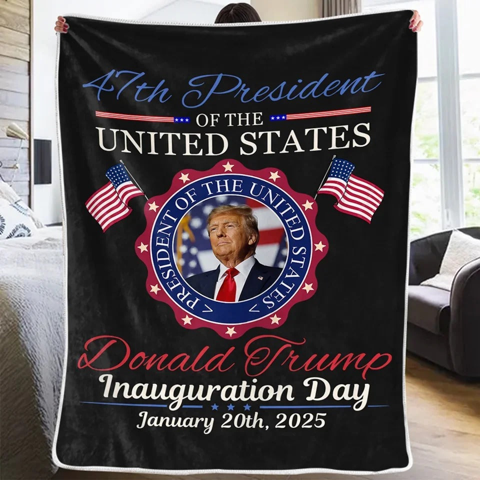 47th President US Election Blanket, Trump Blanket, Political Gifts