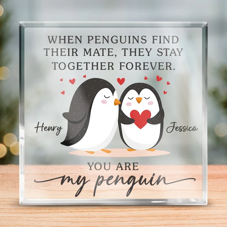 You Are My Penguin Acrylic Plaque, Couple Penguin Plaque, Couple Valentine Gift, Cute Couple Gift