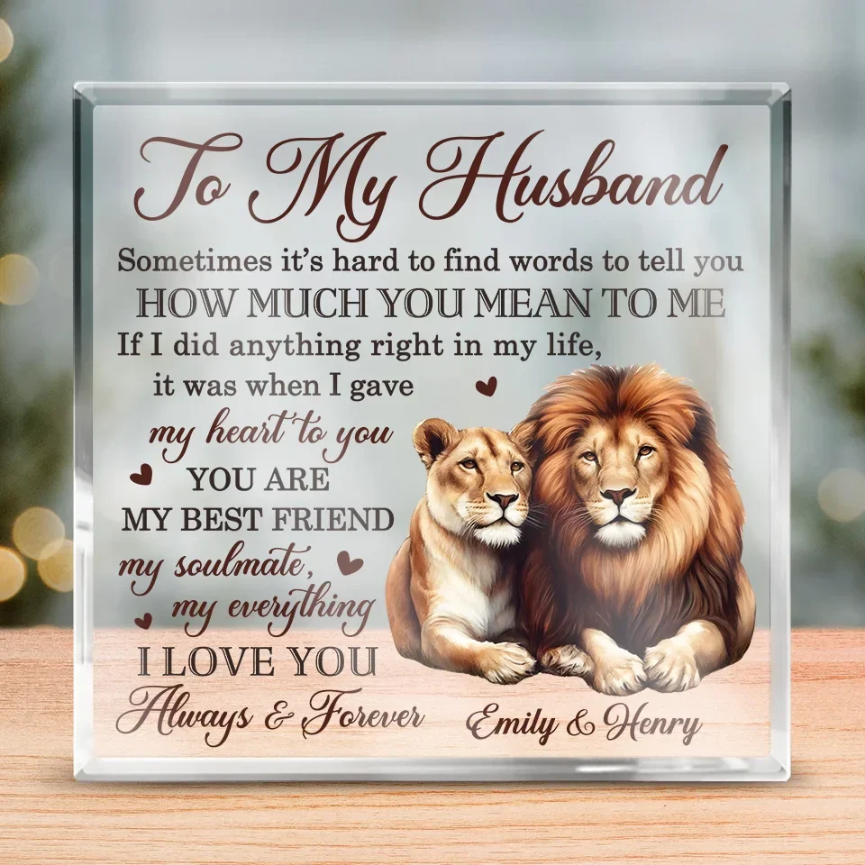 If I Did Anything Right In My Life Couple Lion Acrylic Plaque, Couple Valentine Gift, Personalized Gift For Couple