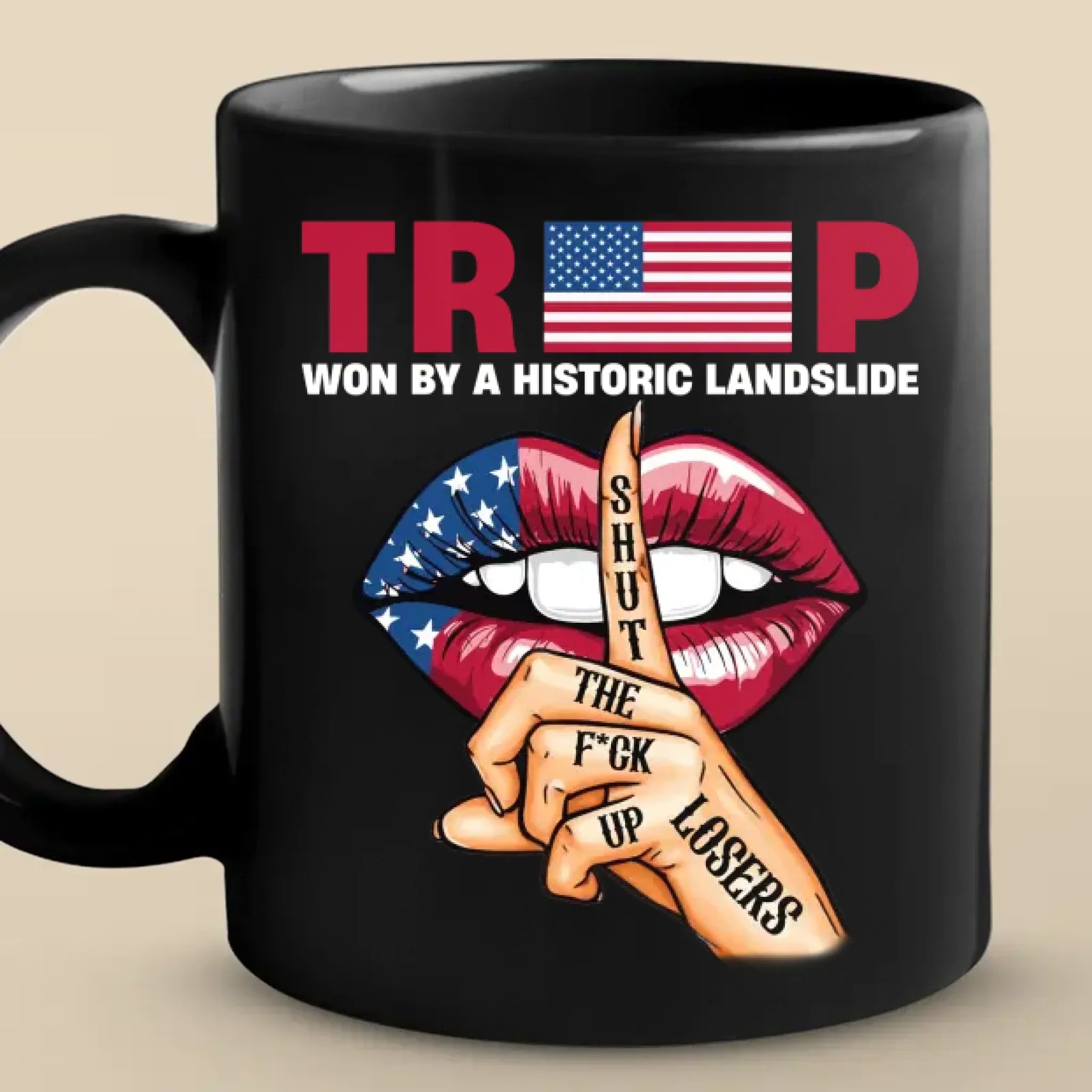 Personalized Funny Trump Black Mug, Patriotic Coffee Mugs, Funny Political Gifts