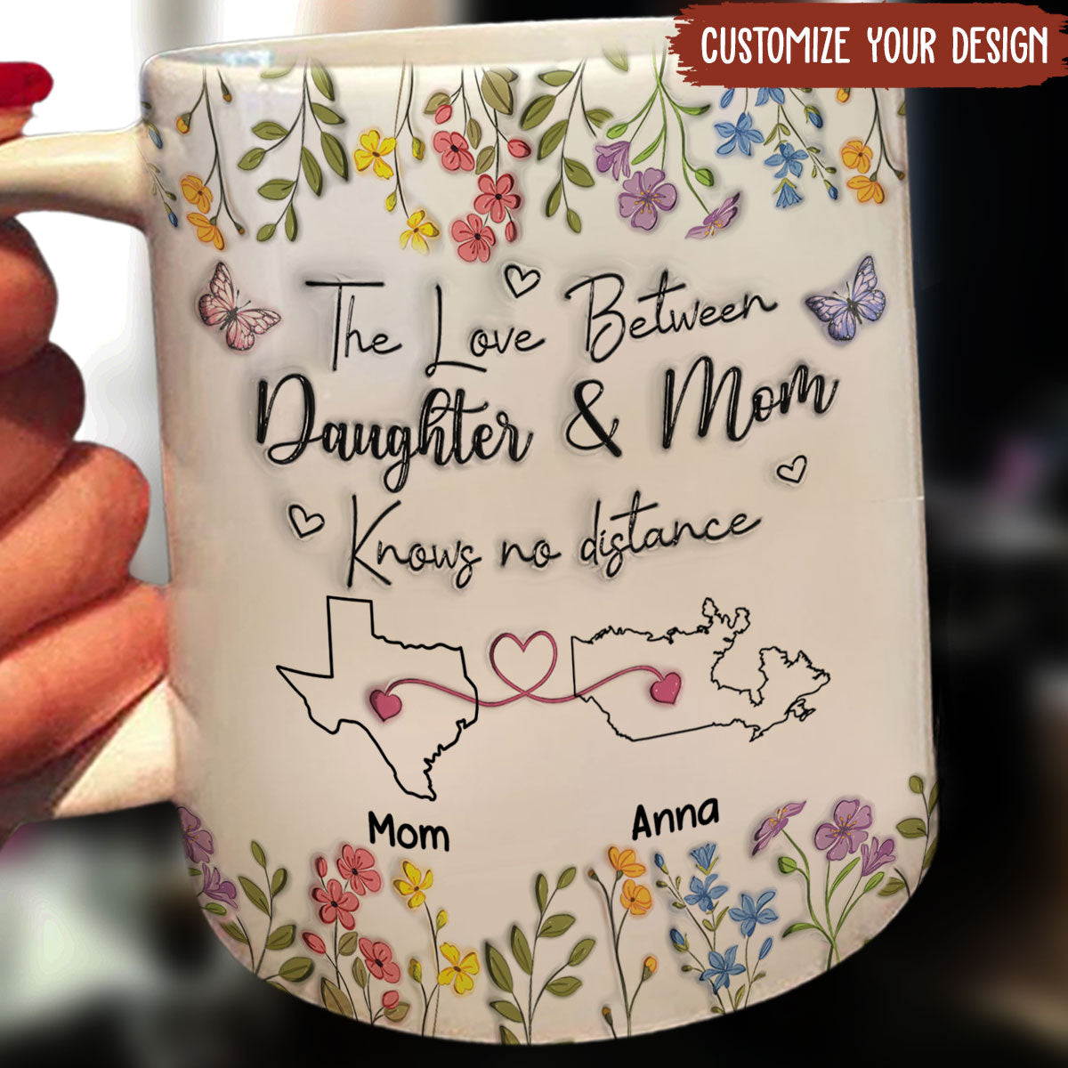 The Love Between Daughter And Mom Knows No Distance Custom 3D Inflated Effect Mug