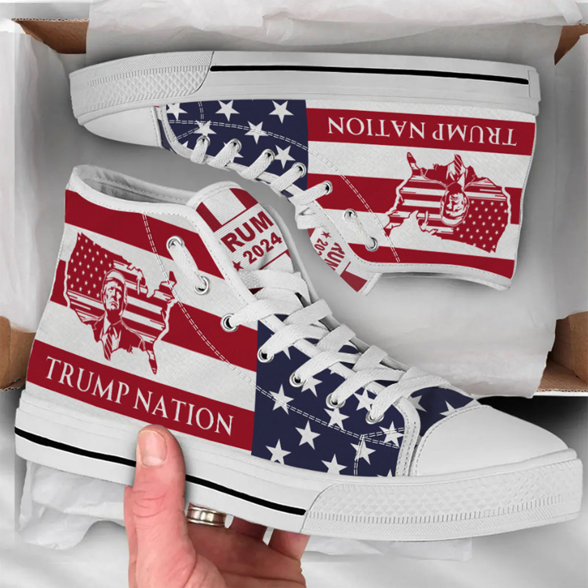 Trump Nation, Trump2024 Unisex Shoes, Trump 2024 Canvas Shoes