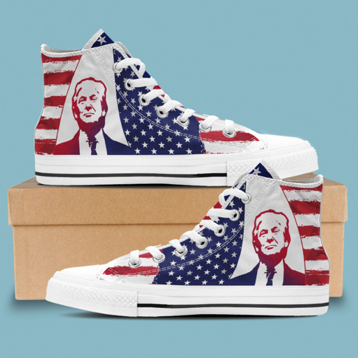 Trump 2024 American Flag Shoes, Trump 2024 America President Canvas Shoes