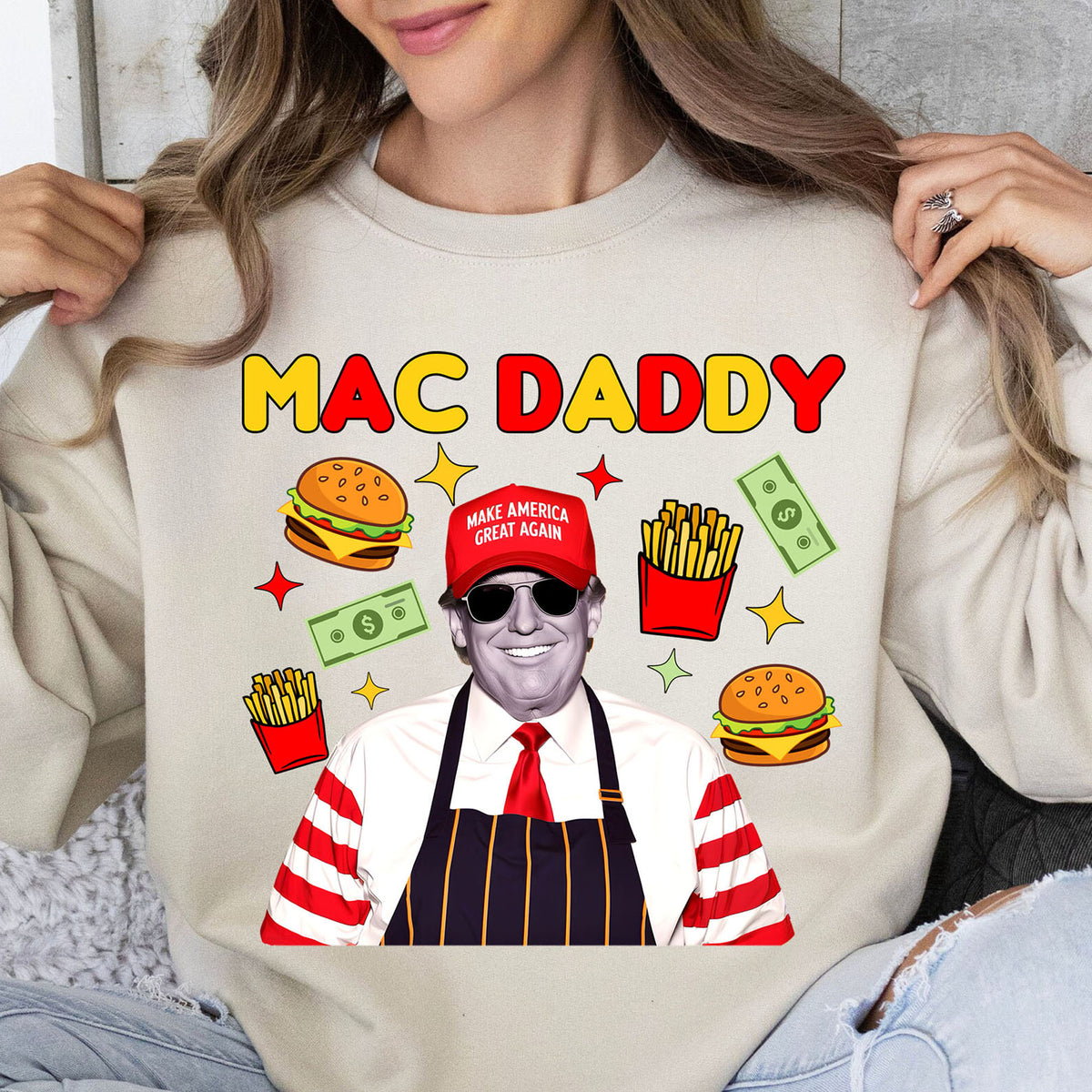 Mac Daddy Trump2024 Funny Christmas Sweatshirt, Funny Political Shirts