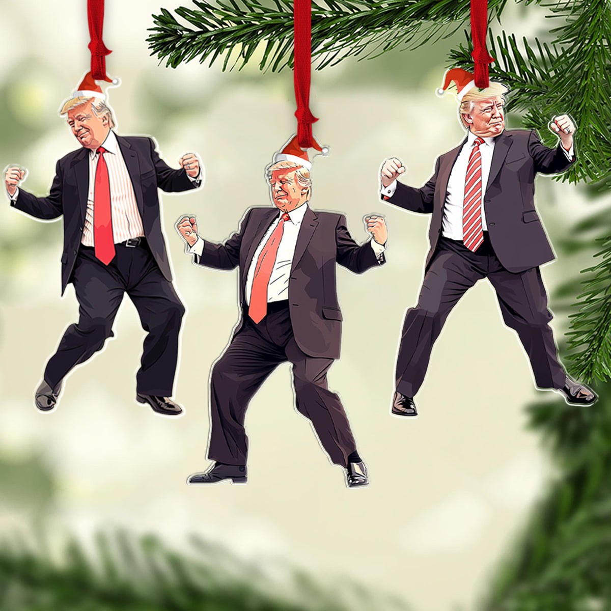 Trump Dancing Trump2024 US President Funny Acrylic Christmas Ornament, Christmas Decor