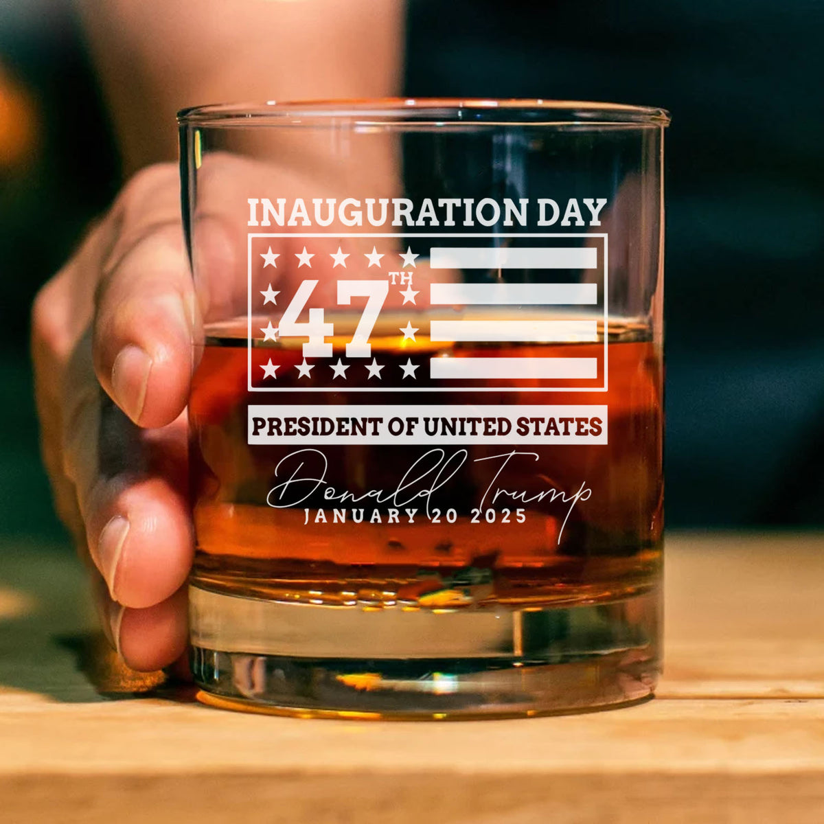 Election Inauguration Day Whiskey Glass, 47th President Of The United States Whiskey Glass, Patriotic Glassware