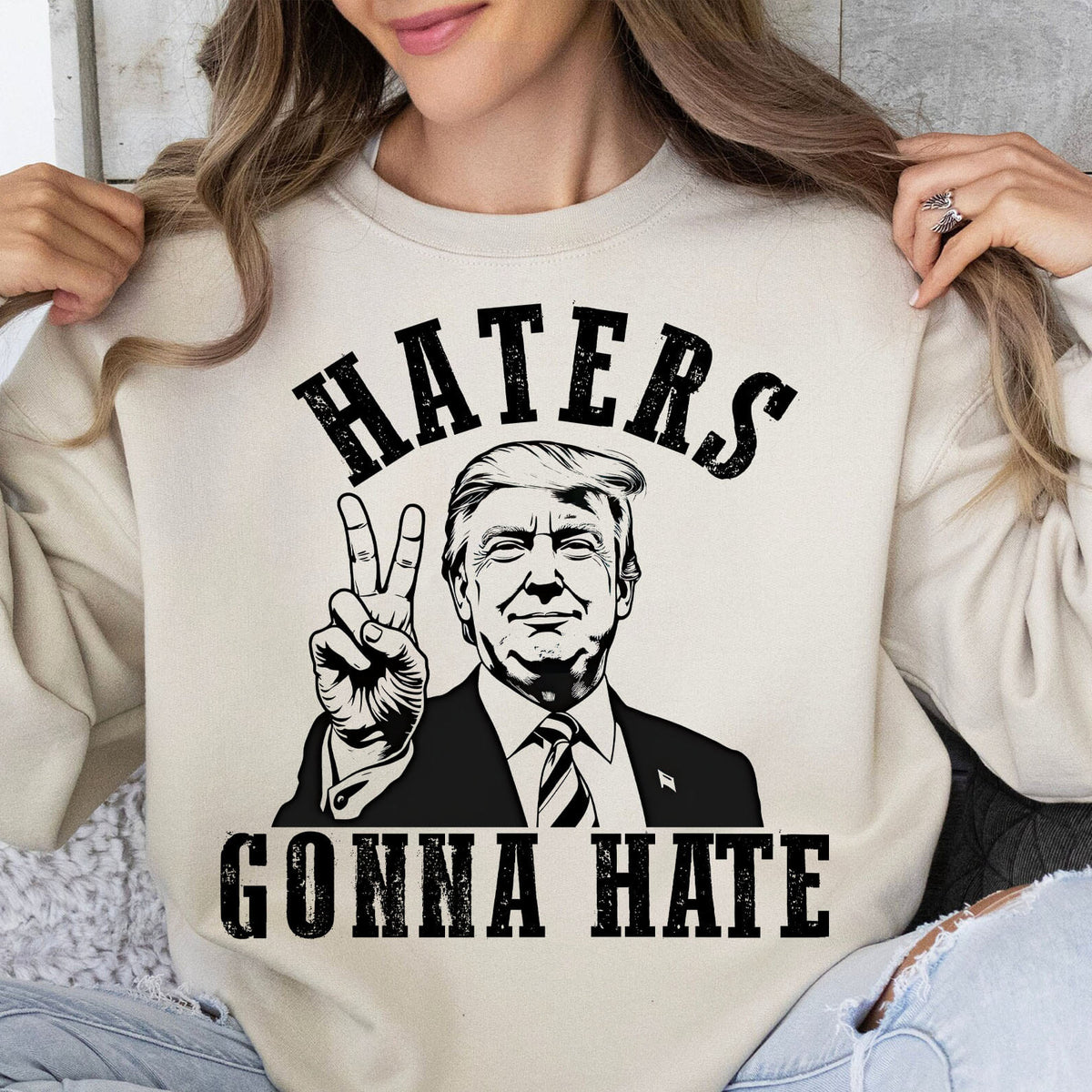 Haters Gonna Hate Trump2024 Funny Christmas Sweatshirt, Funny Political Shirts