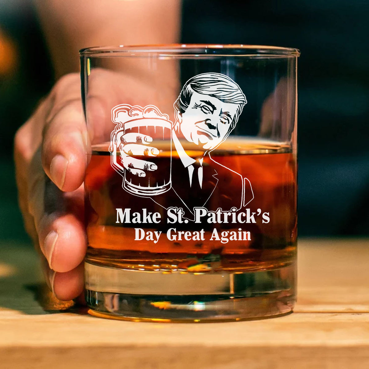 Make St. Patrick's Day Great Again Whiskey Glass, St. Patrick's Day Gift, Valentine Gift For Him